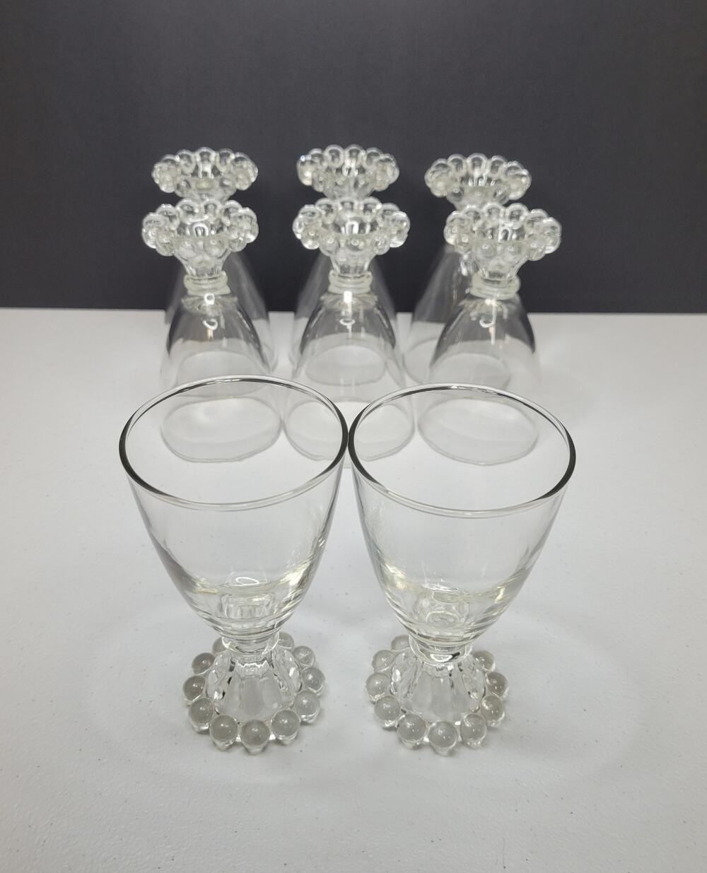 Anchor Hocking Berwick Boopie Clear Juice Wine Glasses 4.5" Vintage Set of 8